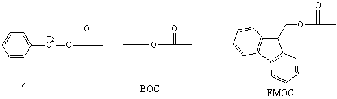 Fig. 1 Three common amino-protecting group structures